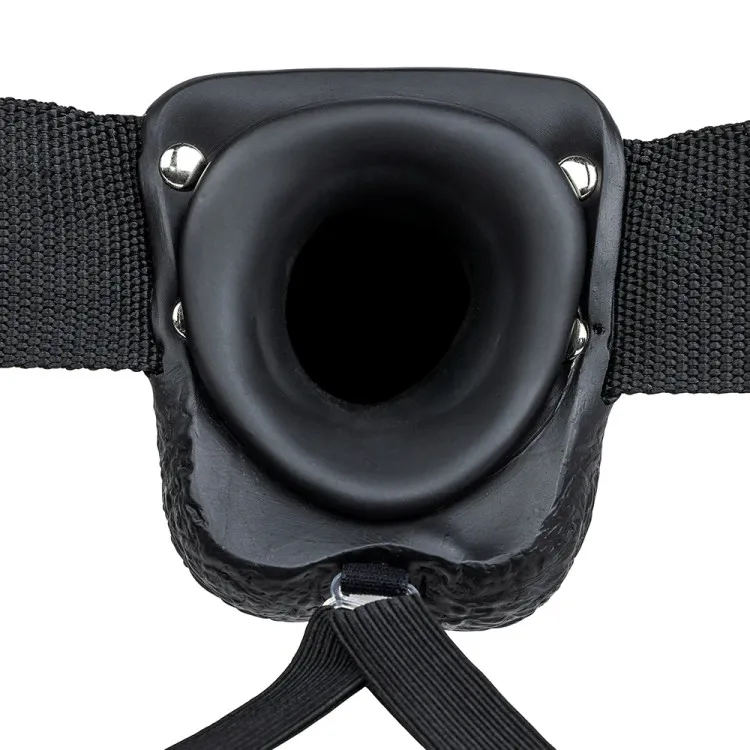 Hollow Strap-On Realistic 7 in. with Balls Black Hollow Strap-On Realistic 7 in. with Balls Black
