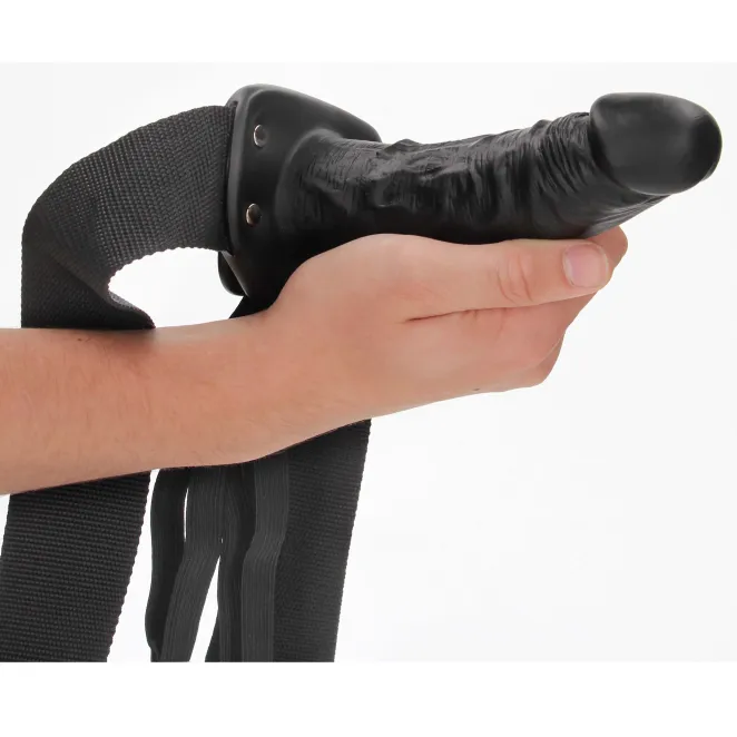 Hollow Strap-On Realistic 6 in. Black