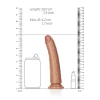 7 Inch RealRock Ultra Realistic Slim Suction Cup Dildo Tan
