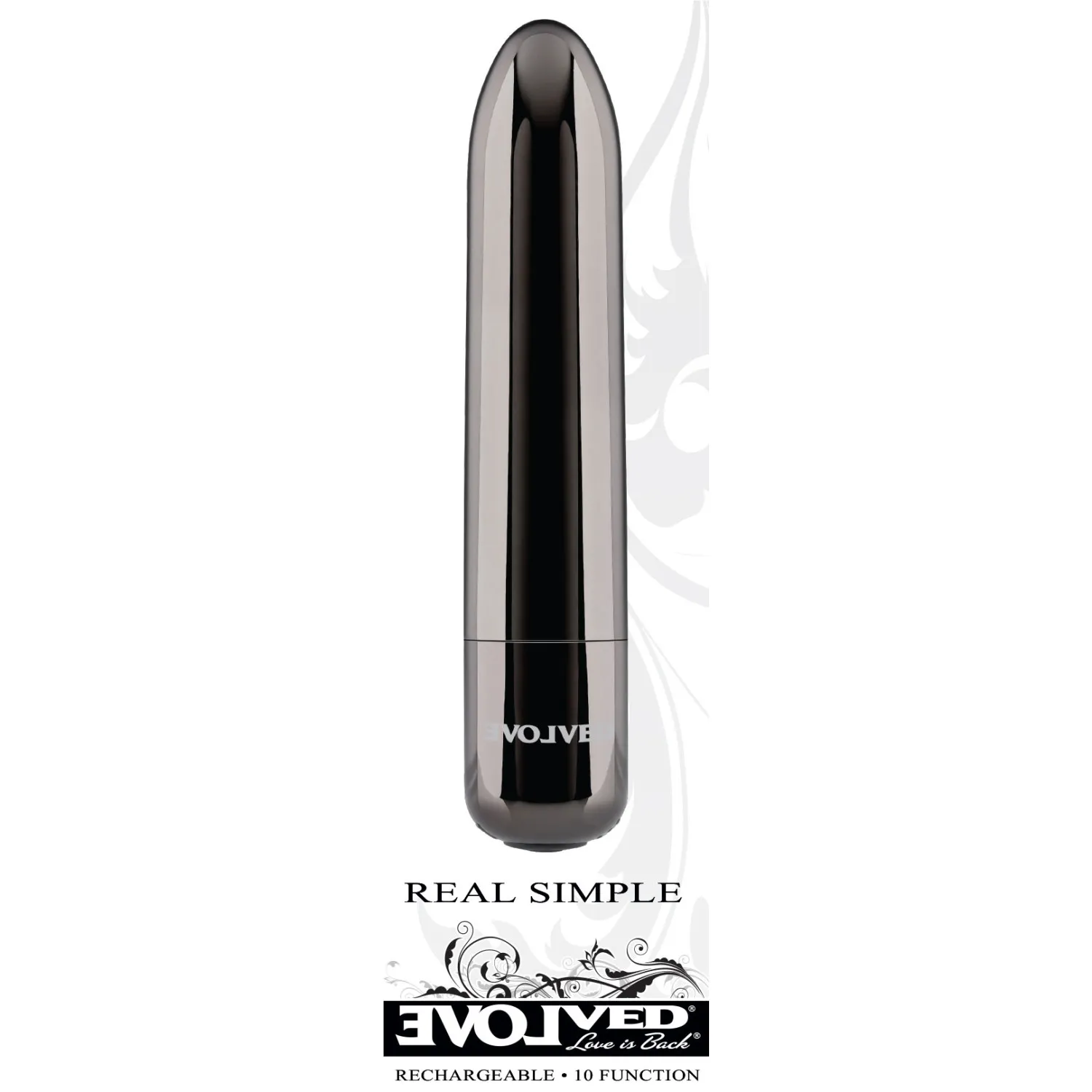 Bullet Vibrator with 10 Functions Black Chrome