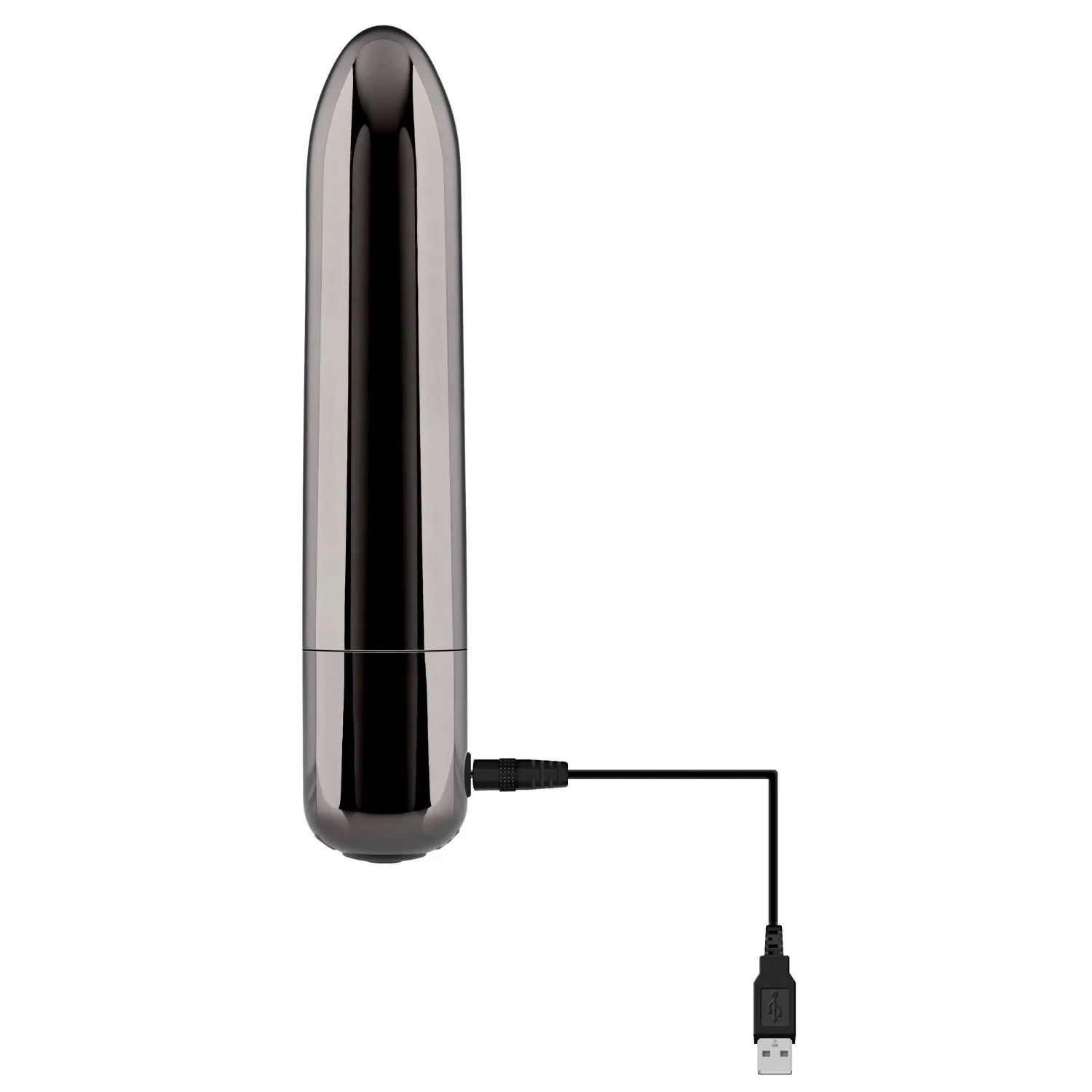 Bullet Vibrator with 10 Functions Black Chrome