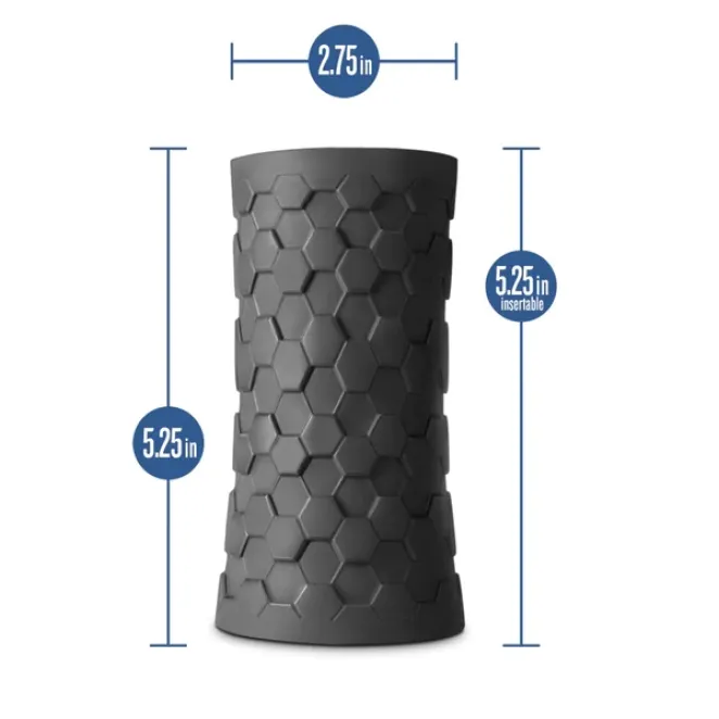 Platinum Hekx Silicone Ribbed Stroker Black