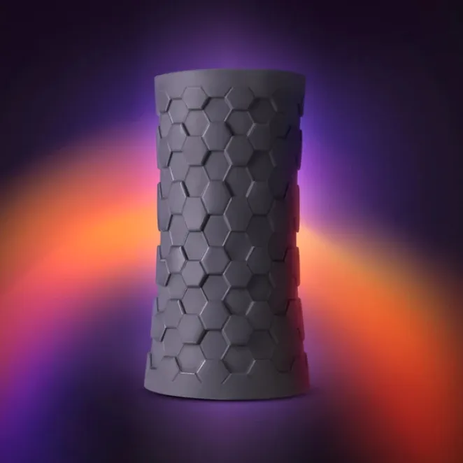 Platinum Hekx Silicone Ribbed Stroker Black