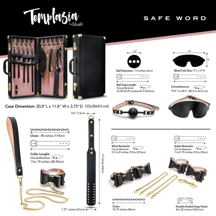 Temptasia Safe Word 10-Piece Bondage Kit Temptasia Safe Word 10-Piece Bondage Kit