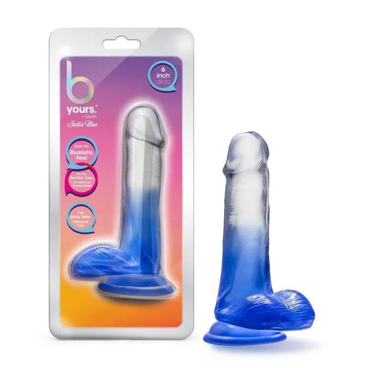 6 in. Dildo with Balls Blue 6 in. Dildo with Balls Blue
