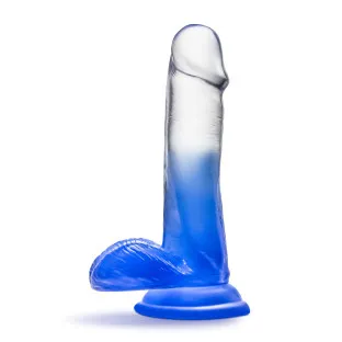 6 in. Dildo with Balls Blue