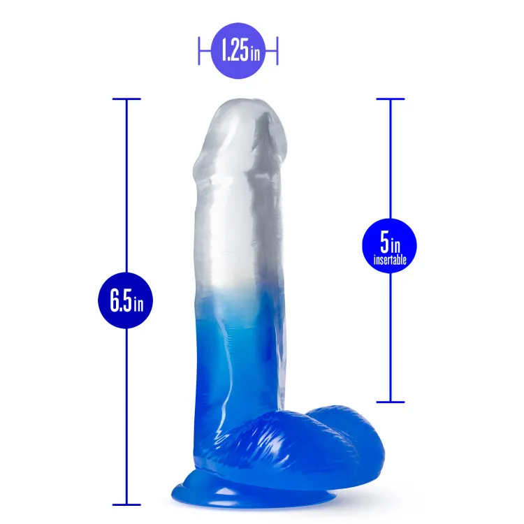 6 in. Dildo with Balls Blue 6 in. Dildo with Balls Blue