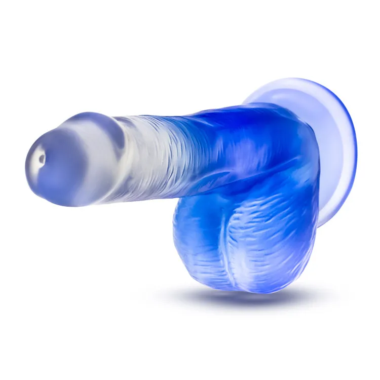 6 in. Dildo with Balls Blue 6 in. Dildo with Balls Blue