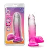 7 in. Realistic Dildo with Balls Fuchsia