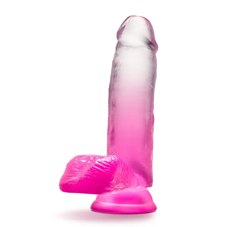 7 in. Realistic Dildo with Balls Fuchsia