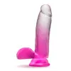 7 in. Realistic Dildo with Balls Fuchsia