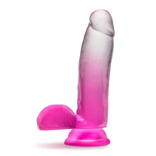 7 in. Realistic Dildo with Balls Fuchsia