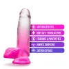 7 in. Realistic Dildo with Balls Fuchsia