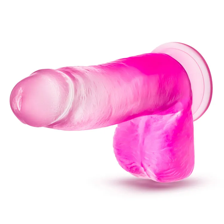 7 in. Realistic Dildo with Balls Fuchsia