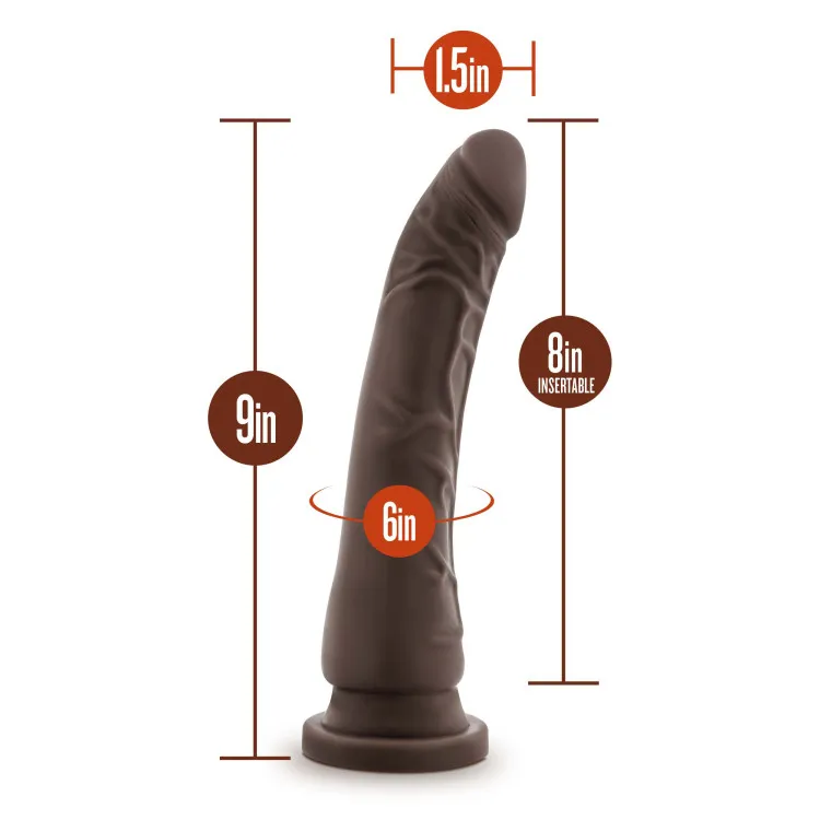 9 in. Realistic Triple Density Posable Dildo Brown 9 in. Realistic Triple Density Posable Dildo Brown