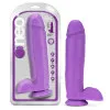 11 in. Dual Density Realistic Dildo with Balls Neon Purple