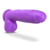 11 in. Dual Density Realistic Dildo with Balls Neon Purple