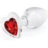 Crystal Desires Sensual Glass Jeweled Heart Butt Plug 3 Inch