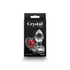 Anal Glass Butt Plug with Red Heart Gem Small Anal Glass Butt Plug with Red Heart Gem Small