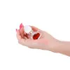 Anal Glass Butt Plug with Red Heart Gem Small Anal Glass Butt Plug with Red Heart Gem Small