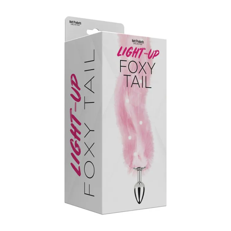 Anal Tail Foxy Light Up Faux Fur Butt Plug With Light Pink Anal Tail Foxy Light Up Faux Fur Butt Plug With Light Pink