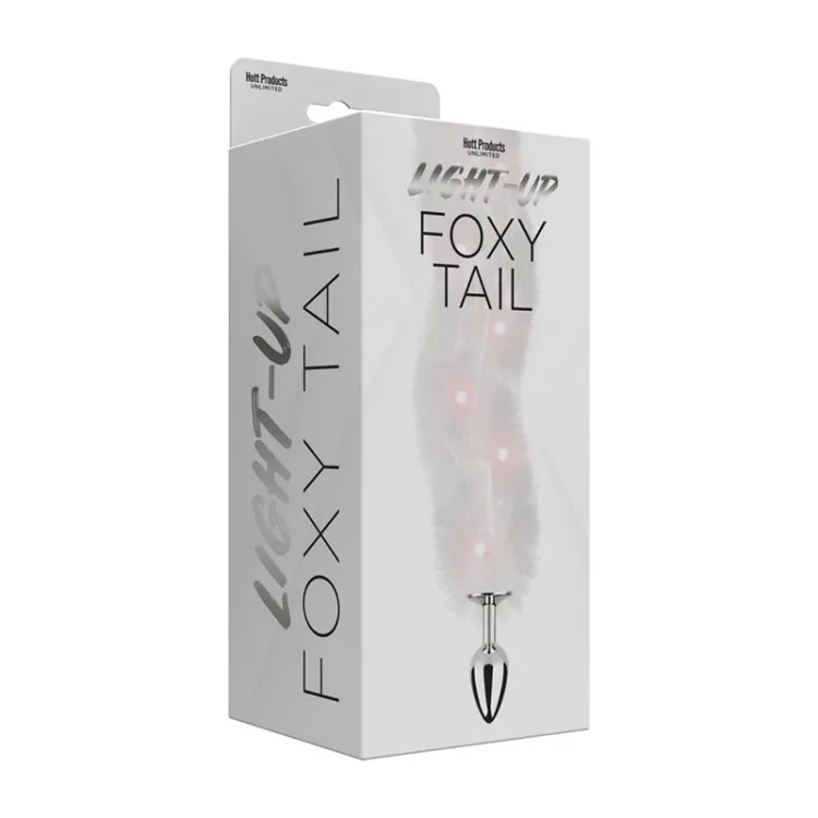 Anal Tail Foxy Light Up Faux Fur Butt Plug With Light White Anal Tail Foxy Light Up Faux Fur Butt Plug With Light White