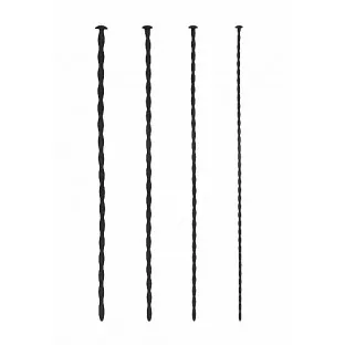 Ouch! Urethral Sounding Beginner Silicone Spiral Screw Plug Set Black 3 mm / 4 mm / 5 mm / 6 mm