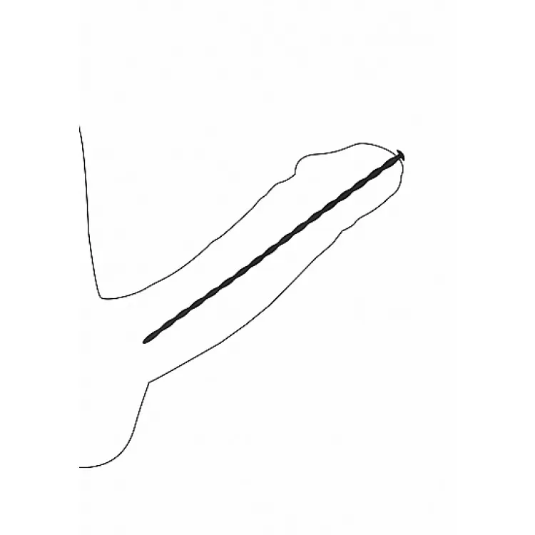 Ouch! Urethral Sounding Beginner Silicone Spiral Screw Plug Set Black 3 mm / 4 mm / 5 mm / 6 mm