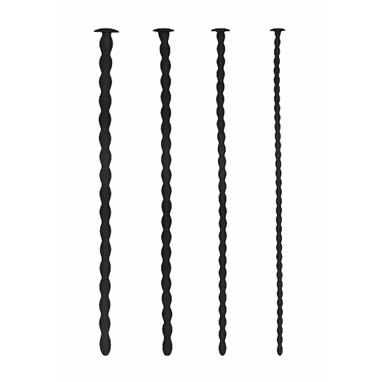 Ouch! Urethral Sounding Advanced Silicone Spiral Screw Plug Set Black 7 mm / 8 mm / 9 mm / 10 mm Ouch! Urethral Sounding Advanced Silicone Spiral Screw Plug Set Black 7 mm / 8 mm / 9 mm / 10 mm