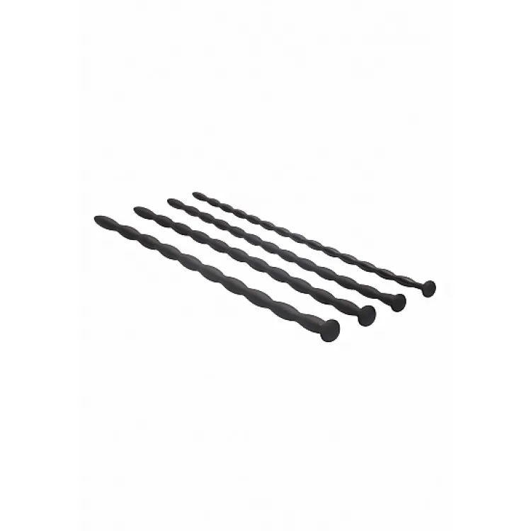 Ouch! Urethral Sounding Advanced Silicone Spiral Screw Plug Set Black 7 mm / 8 mm / 9 mm / 10 mm Ouch! Urethral Sounding Advanced Silicone Spiral Screw Plug Set Black 7 mm / 8 mm / 9 mm / 10 mm