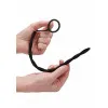 Ouch! Urethral Sounding Silicone Plug & Cock Ring Set Black 10 mm