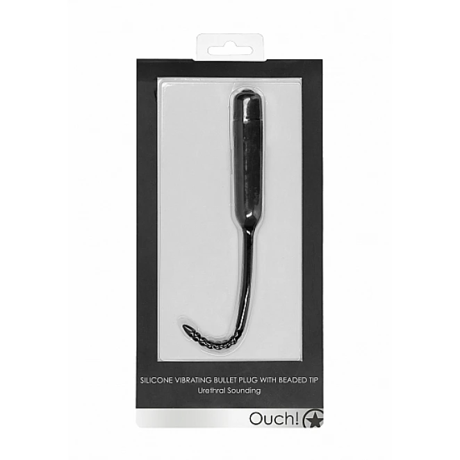 Ouch! Vibrating Silicone Urethral Sounding Stimulator with Beaded Tip