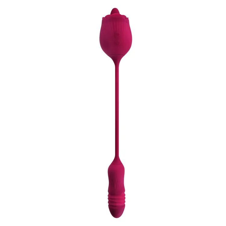 Thrusting Bullet & Flicking Tongue Rose Vibrator Thrusting Bullet & Flicking Tongue Rose Vibrator