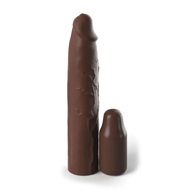 X-tensions Elite 9 in. Silicone Mega Extension Sleeve with 3 in. Extender Brown
