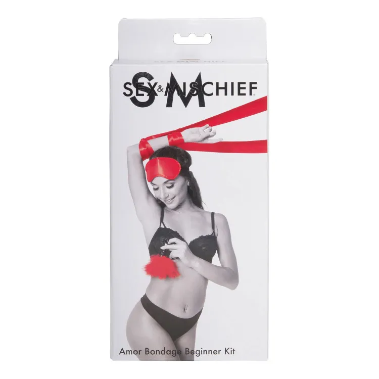 Amor Bondage Beginner Kit 5-Pc Red Amor Bondage Beginner Kit 5-Pc Red