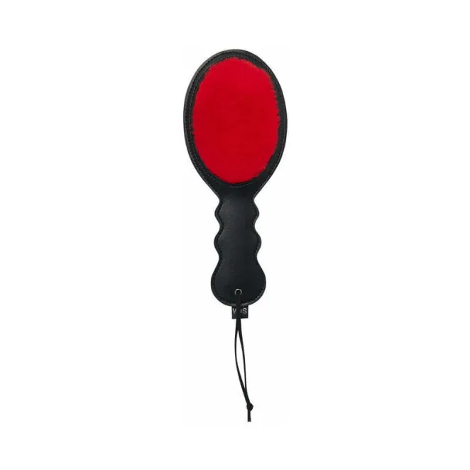 Amor Dual-Sided Paddle Red Faux Fur & Faux Leather
