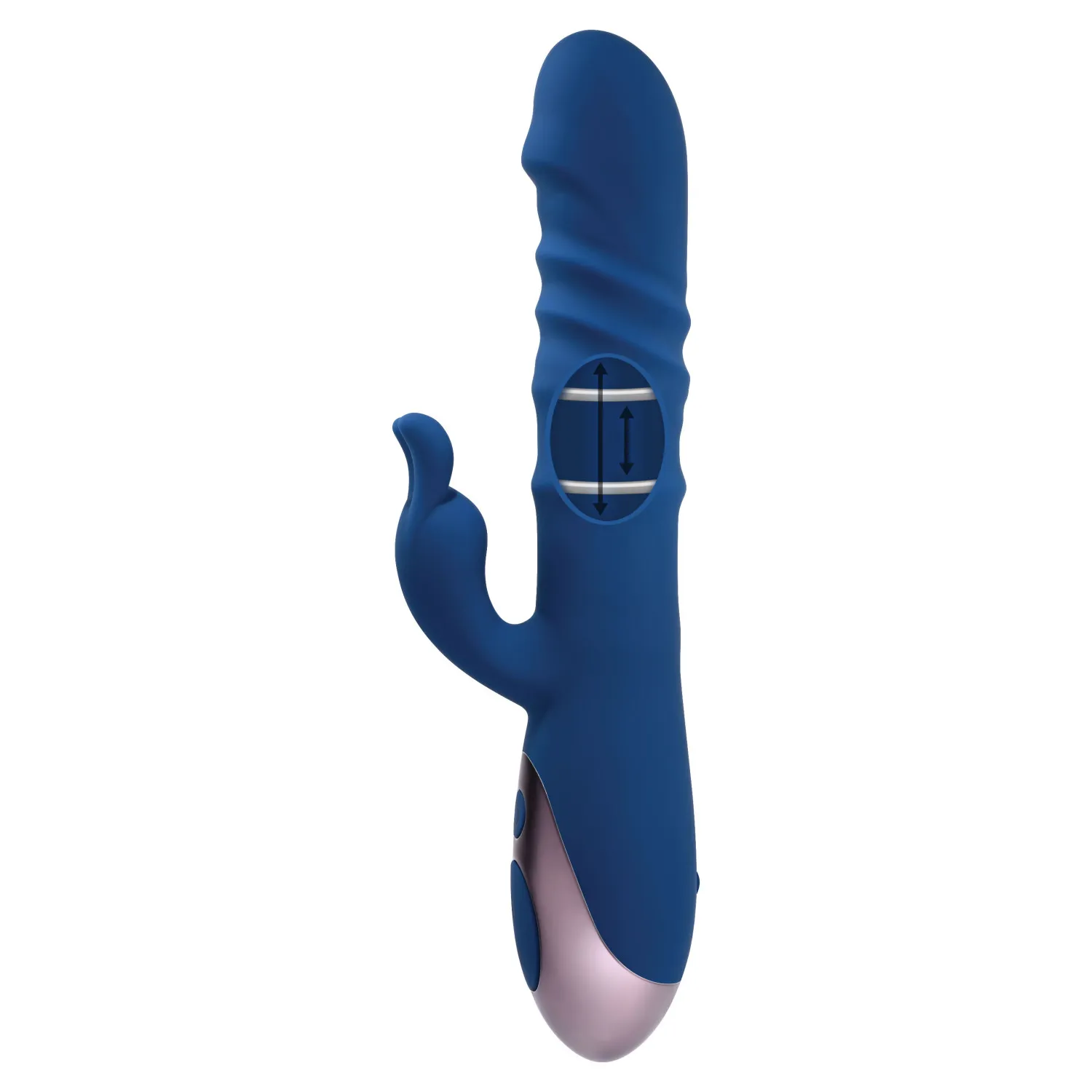 Thrusting Silicone Rabbit Vibrator with Dual Rings