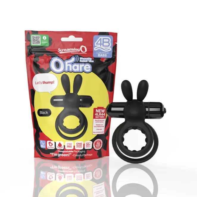 Vibrating Rabbit Double Cock Ring Black