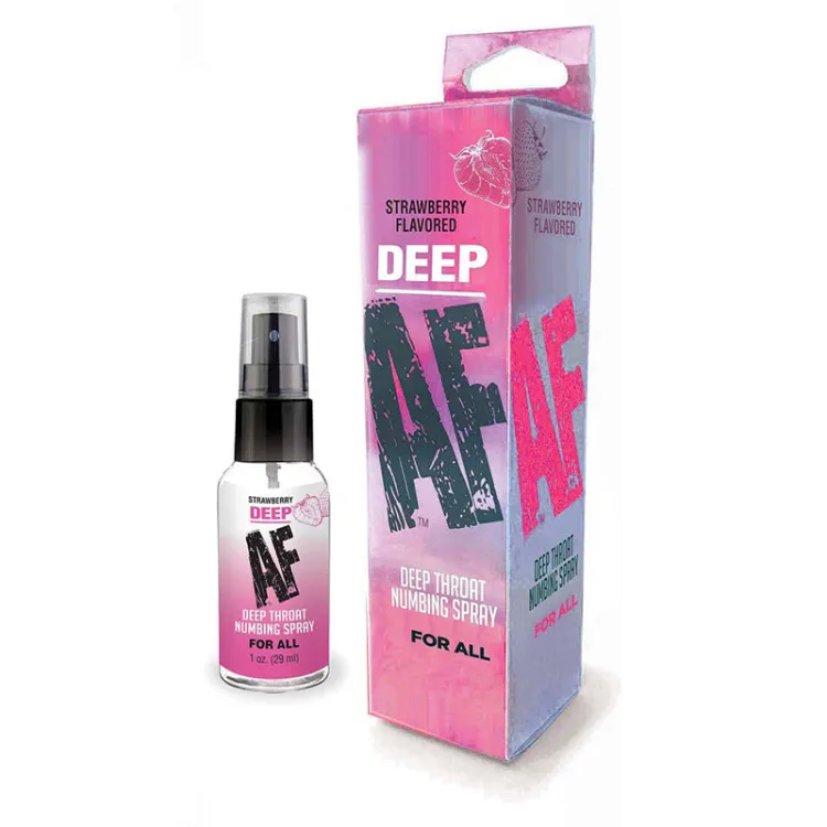 Deep AF Strawberry Flavored Deep Throat Numbing Spray 1 oz. Deep AF Strawberry Flavored Deep Throat Numbing Spray 1 oz.