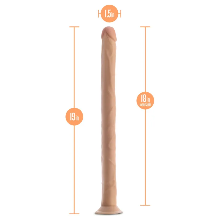 19 in. Realistic Dildo Beige 19 in. Realistic Dildo Beige