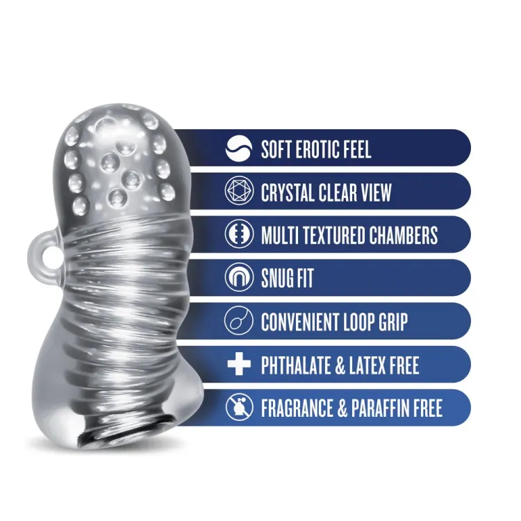 RIZE! Squeezy Ergonomic Stroker Clear RIZE! Squeezy Ergonomic Stroker Clear