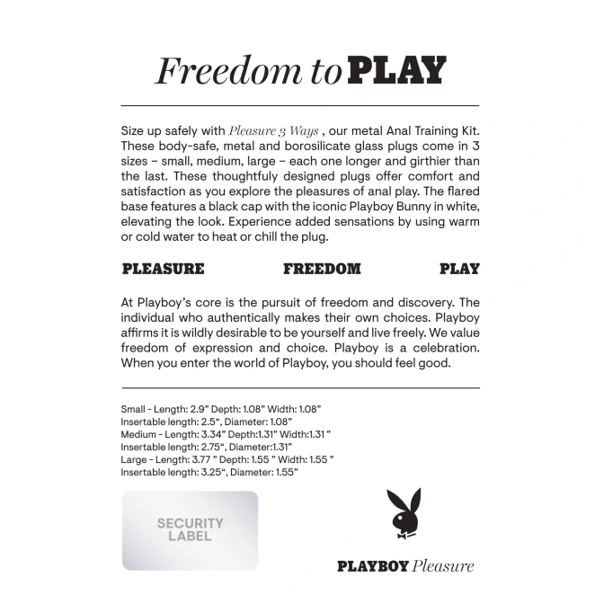 Playboy Pleasure 3 Ways Anal Training Kit