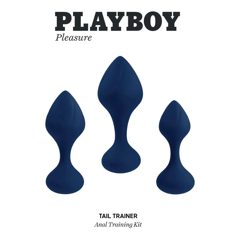 Anal Training Butt Plug Kit 3-Pc Navy Anal Training Butt Plug Kit 3-Pc Navy