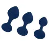 Anal Training Butt Plug Kit 3-Pc Navy Anal Training Butt Plug Kit 3-Pc Navy