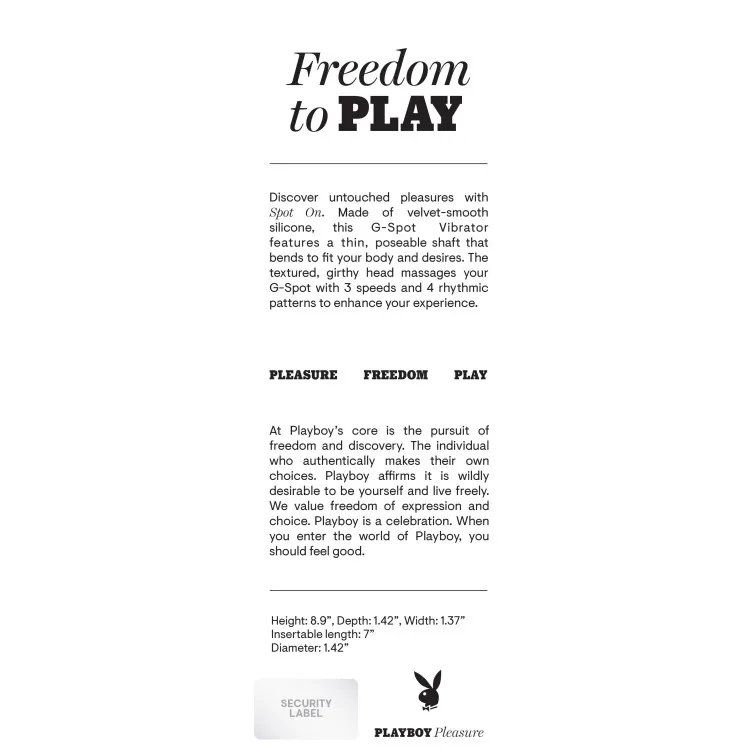 Playboy Spot On Posable Silicone G-Spot Vibrator Acai