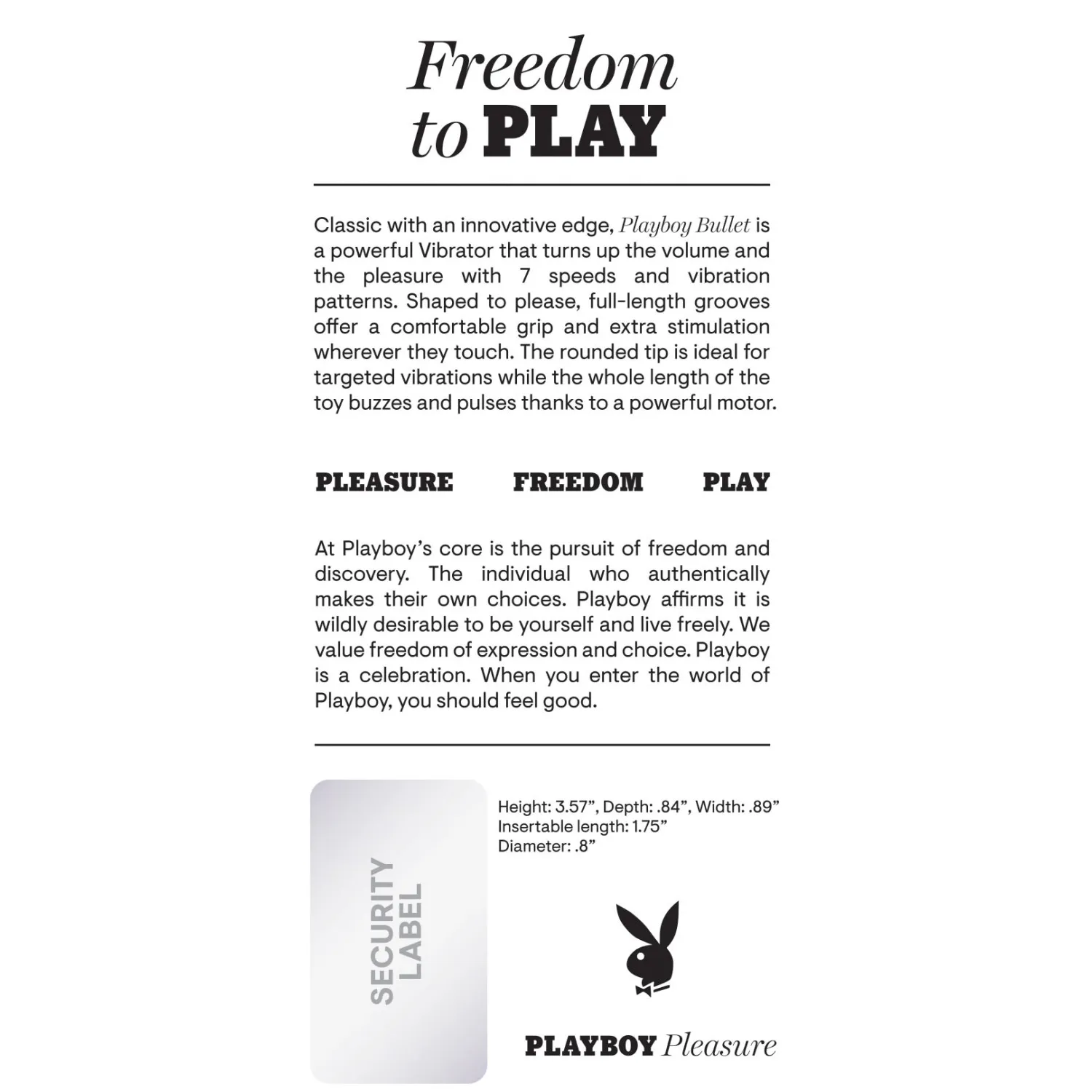 Playboy Silicone Bullet Vibrator Wild Aster