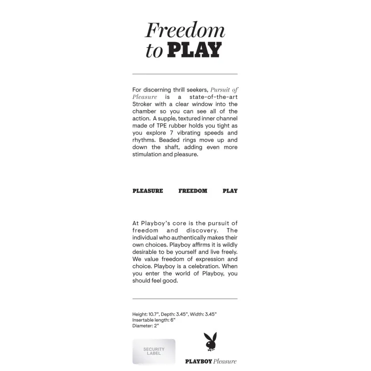 Playboy Pursuit Of Pleasure Vibrating Beaded Stroker