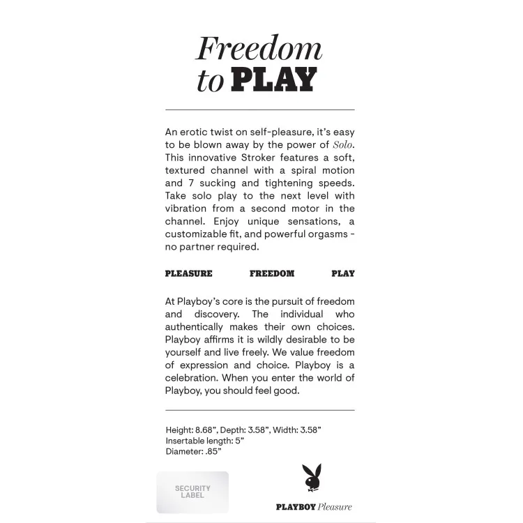 Playboy Solo Sucking Vibrating Masturbator Playboy Solo Sucking Vibrating Masturbator