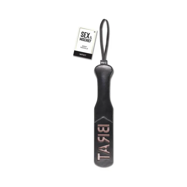 Brat Imprint Paddle Faux Leather Spanking Toy Brat Imprint Paddle Faux Leather Spanking Toy