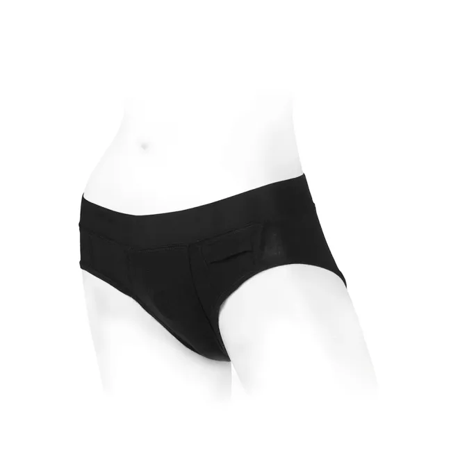 SpareParts Tomboi Rayon Briefs Harness Black